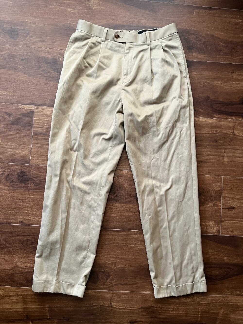 Savane 100% Cotton Khaki Trousers Men’s Classic Dress Pants work office chinos